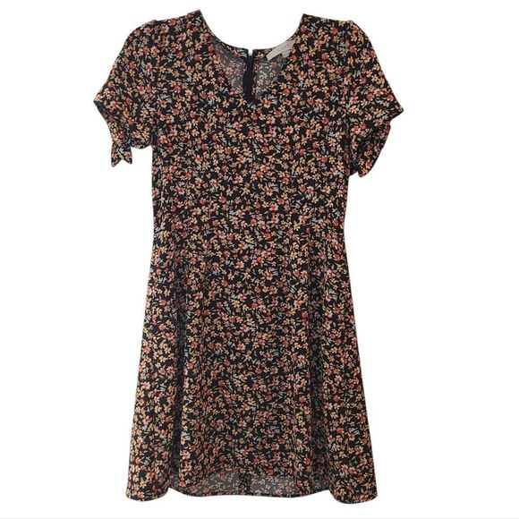 Loft Floral Tie Cap Sleeve Y2k Style Mini Dress - Picture 1 of 12